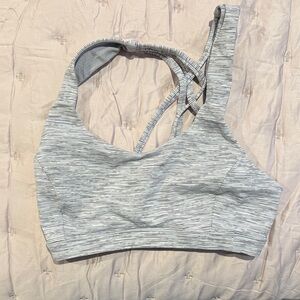 Lululemon Athletica Gray Striped Sports Bra